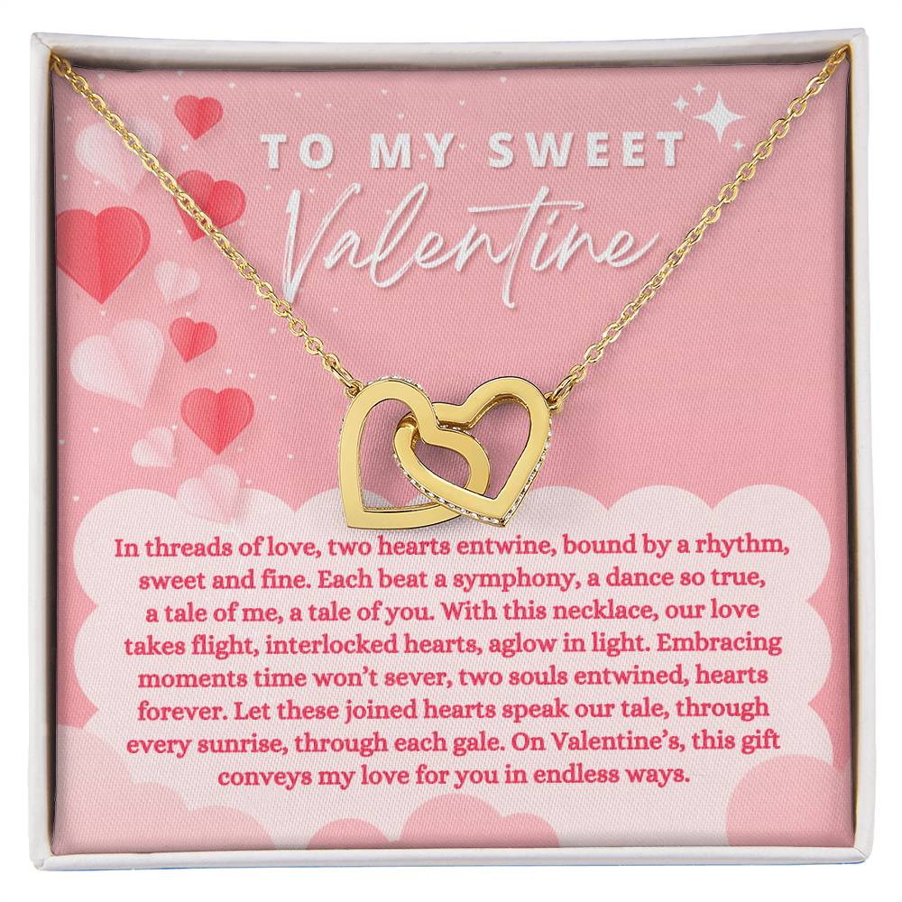 To My Sweet Valentine - Interlocking Hearts Necklace