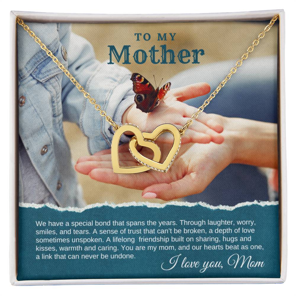 To My Mother - Special Bond - Interlocking Hearts Necklace