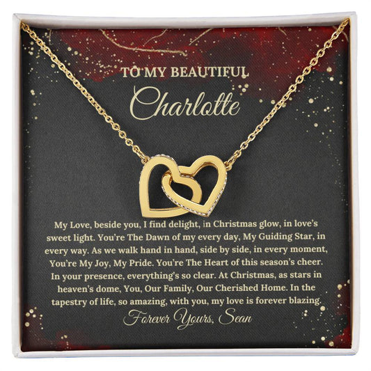 Christmas Poem For Her - Interlocking Hearts Necklace