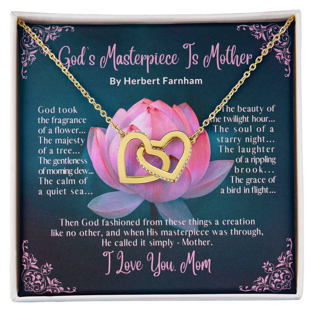 God's Masterpiece Is Mother - Interlocking Hearts Necklace