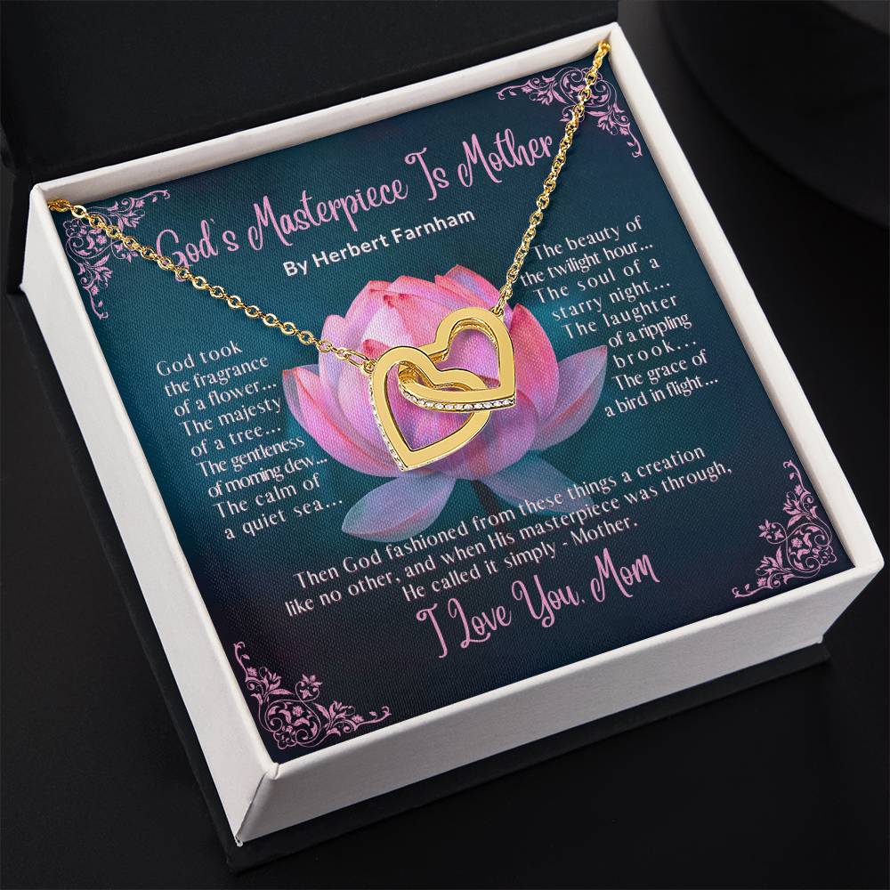 God's Masterpiece Is Mother - Interlocking Hearts Necklace