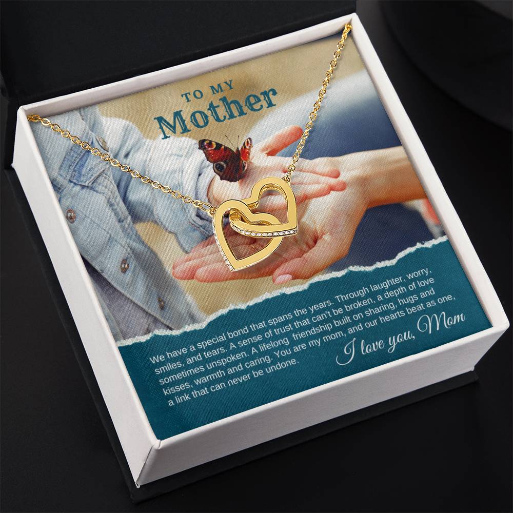 To My Mother - Special Bond - Interlocking Hearts Necklace