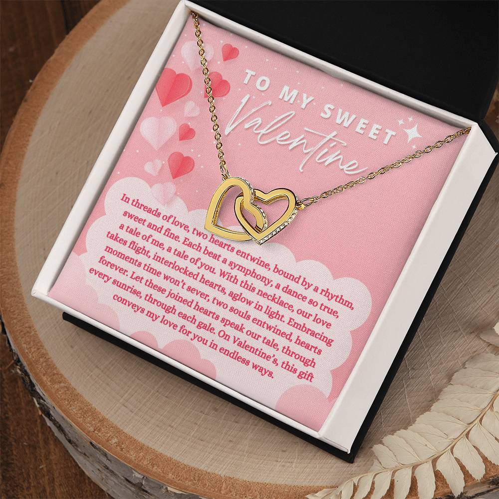 To My Sweet Valentine - Interlocking Hearts Necklace