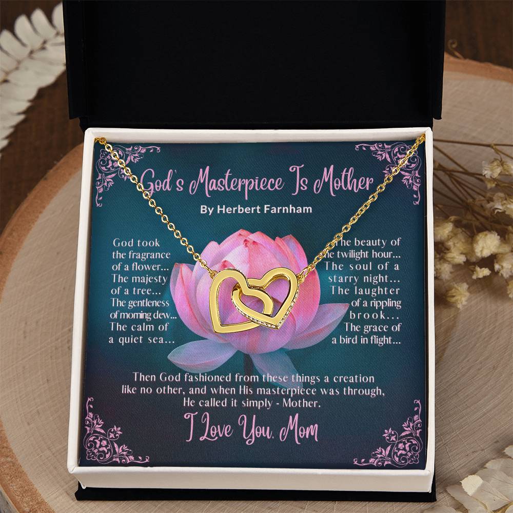 God's Masterpiece Is Mother - Interlocking Hearts Necklace