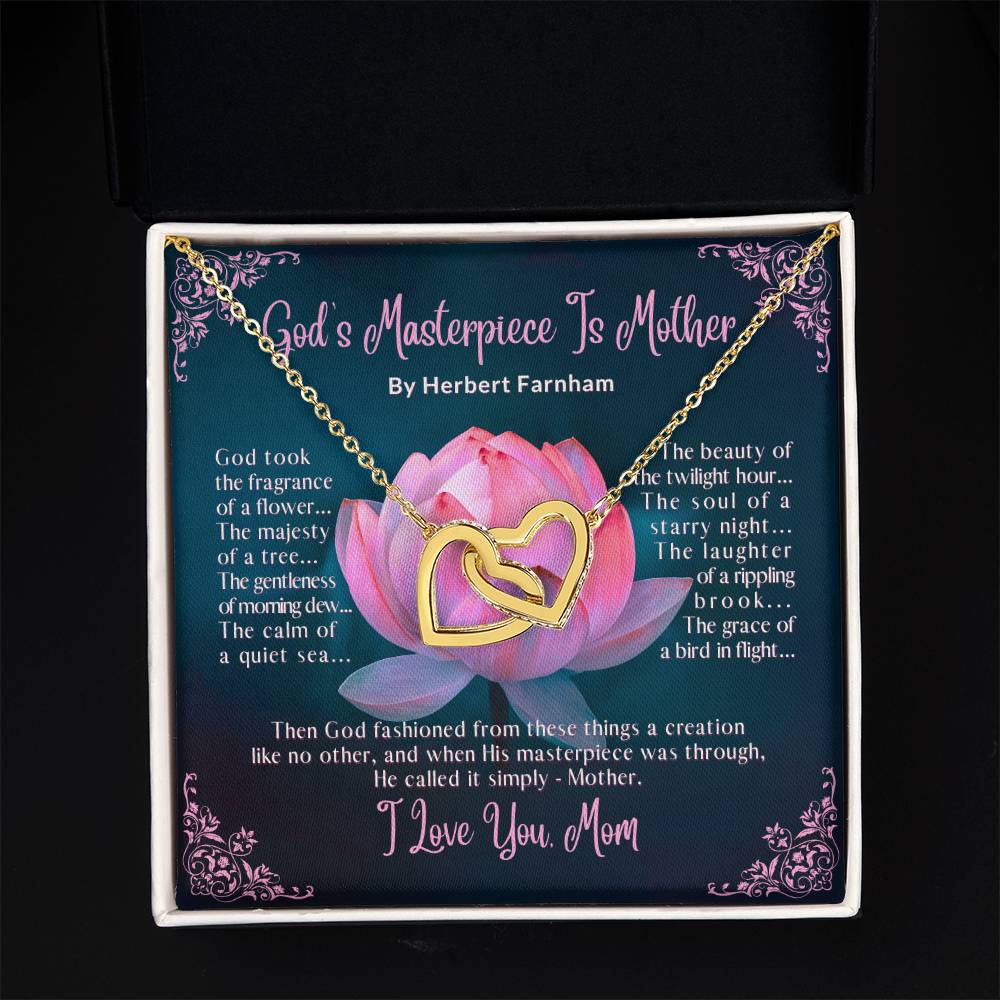 God's Masterpiece Is Mother - Interlocking Hearts Necklace