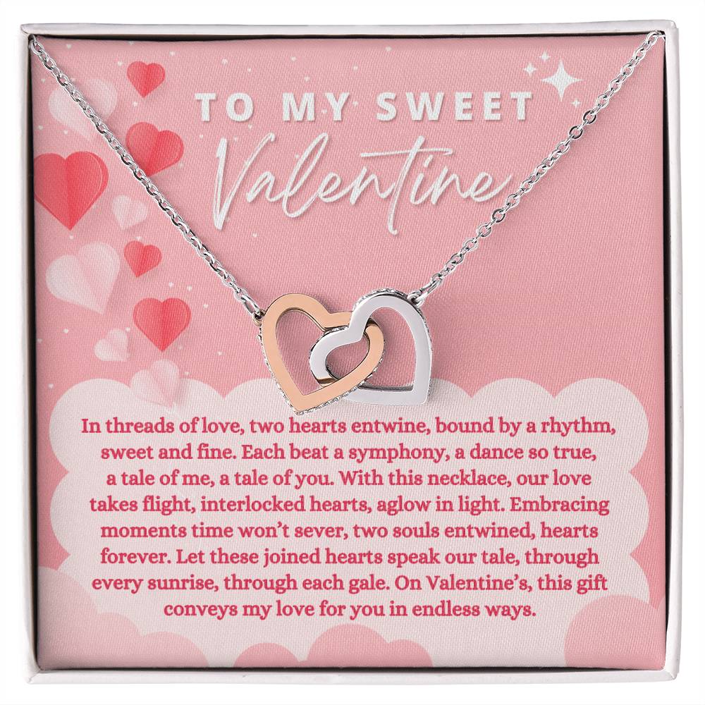 To My Sweet Valentine - Interlocking Hearts Necklace