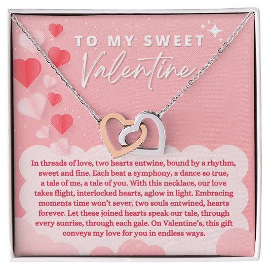 To My Sweet Valentine - Interlocking Hearts Necklace