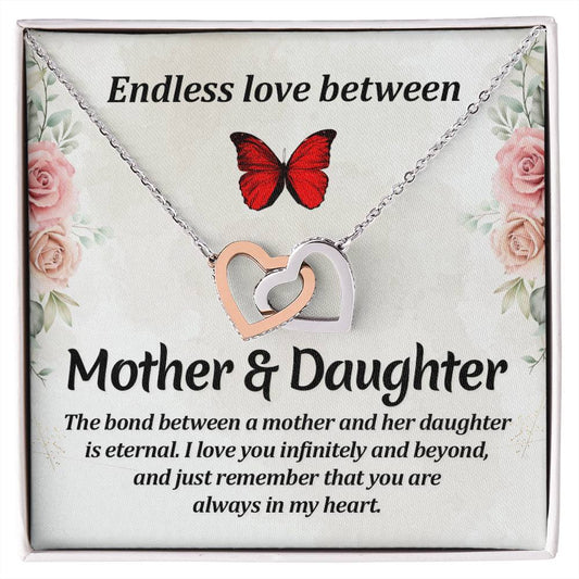 Mother & Daughter - Endless Love - Interlocking Hearts Necklace