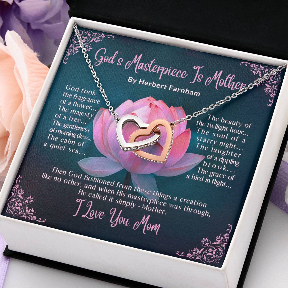 God's Masterpiece Is Mother - Interlocking Hearts Necklace