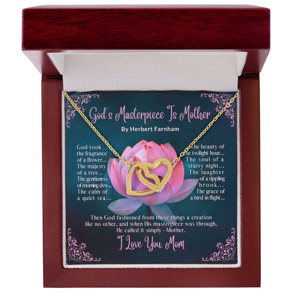 God's Masterpiece Is Mother - Interlocking Hearts Necklace