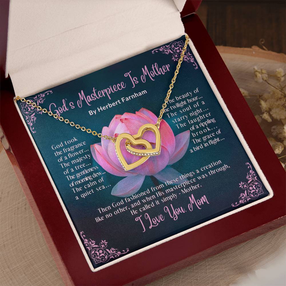 God's Masterpiece Is Mother - Interlocking Hearts Necklace