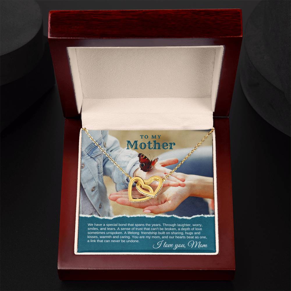 To My Mother - Special Bond - Interlocking Hearts Necklace