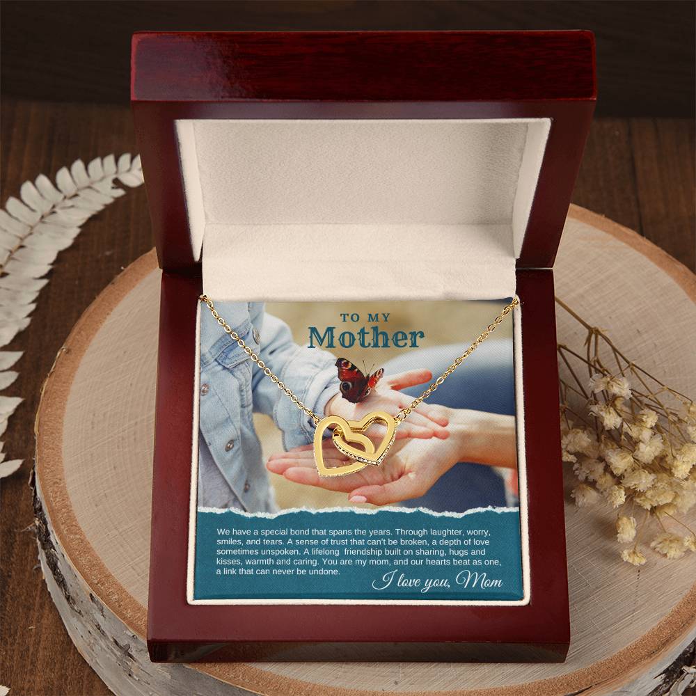 To My Mother - Special Bond - Interlocking Hearts Necklace