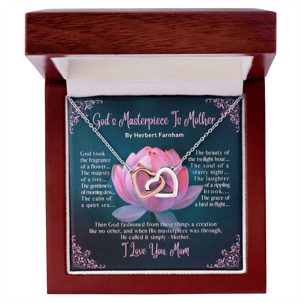 God's Masterpiece Is Mother - Interlocking Hearts Necklace