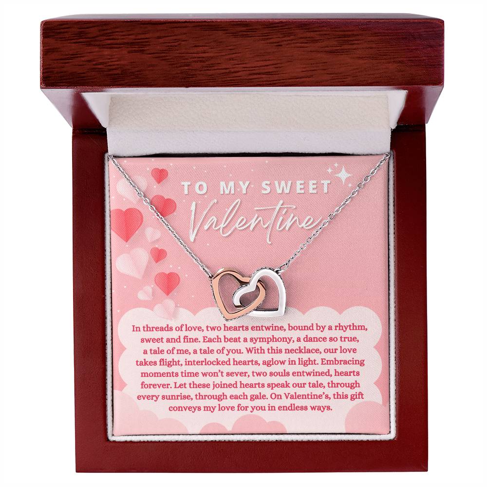 To My Sweet Valentine - Interlocking Hearts Necklace