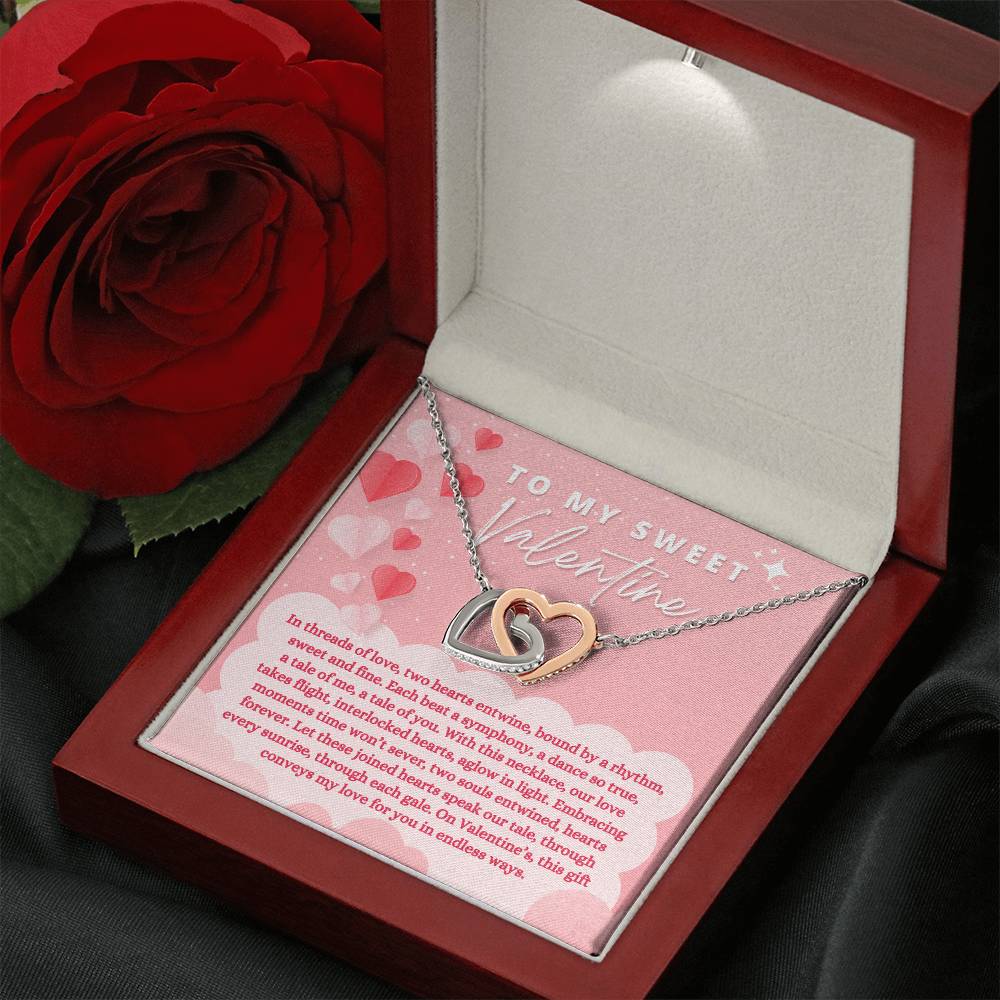 To My Sweet Valentine - Interlocking Hearts Necklace