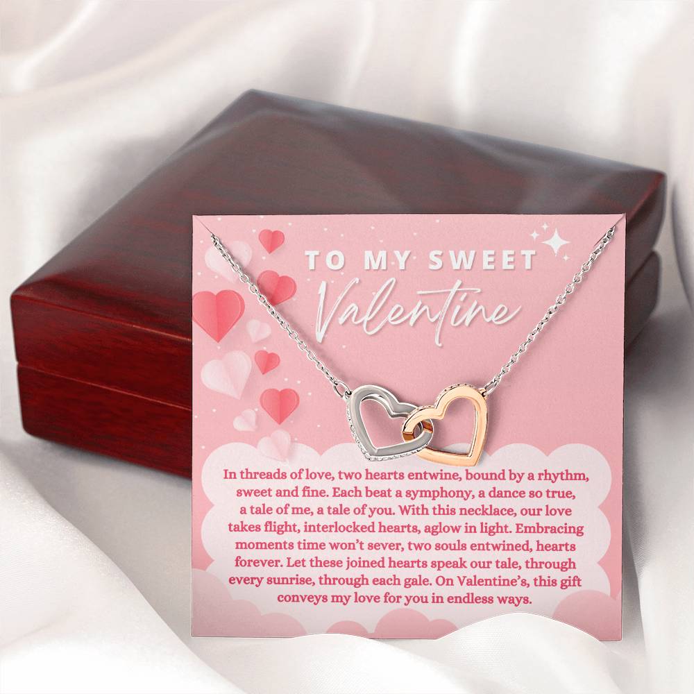 To My Sweet Valentine - Interlocking Hearts Necklace