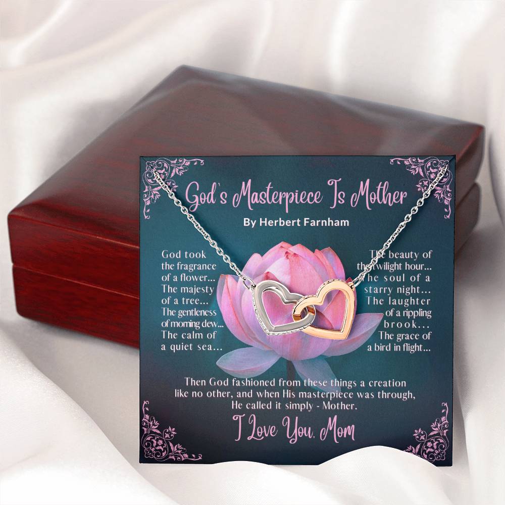 God's Masterpiece Is Mother - Interlocking Hearts Necklace