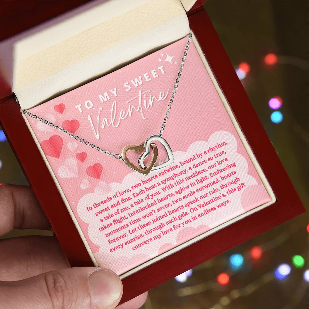 To My Sweet Valentine - Interlocking Hearts Necklace