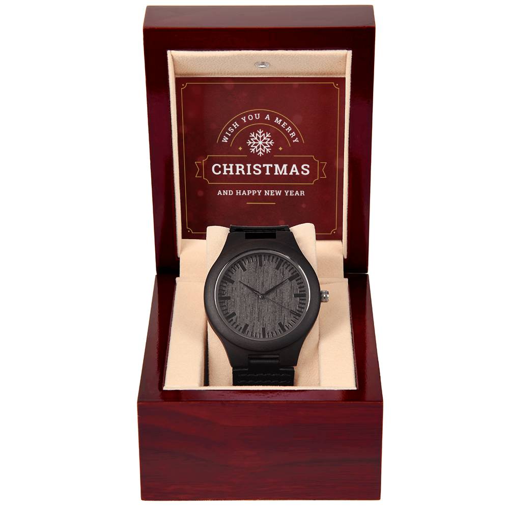 Wish You a Merry Christmas - Wooden Watch