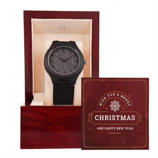 Wish You a Merry Christmas - Wooden Watch