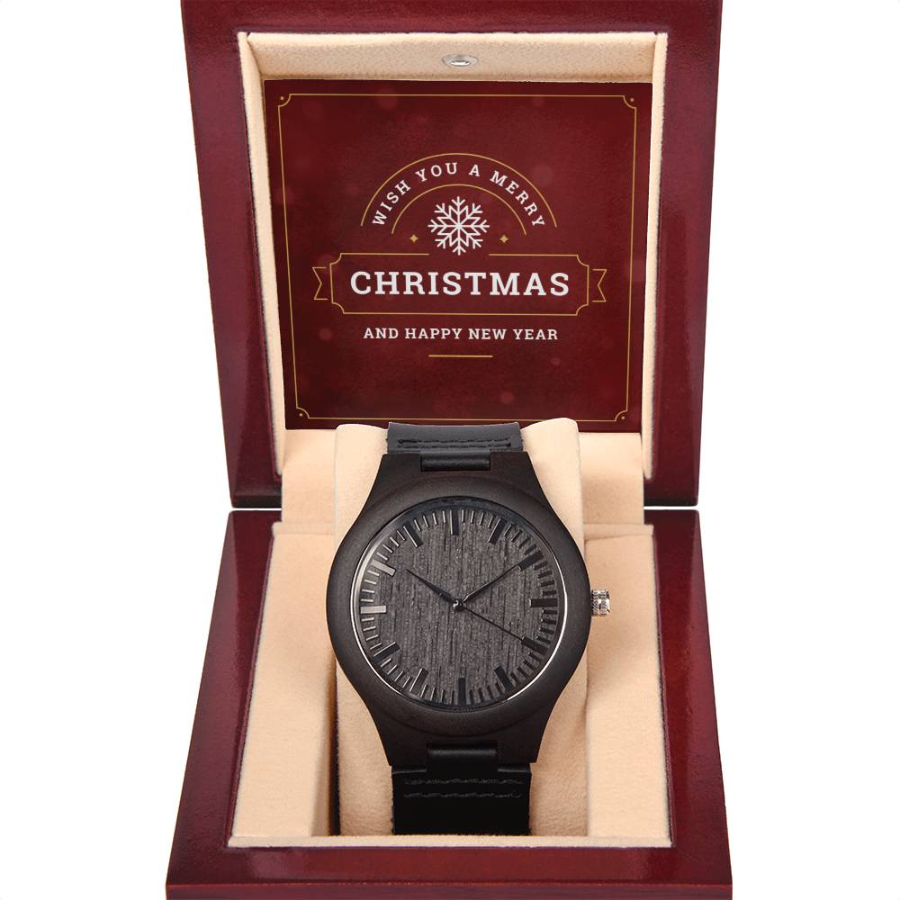 Wish You a Merry Christmas - Wooden Watch