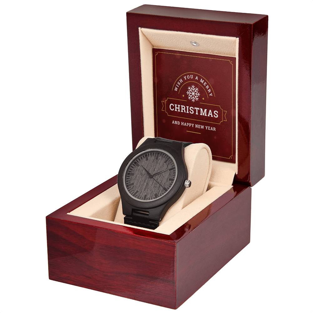 Wish You a Merry Christmas - Wooden Watch