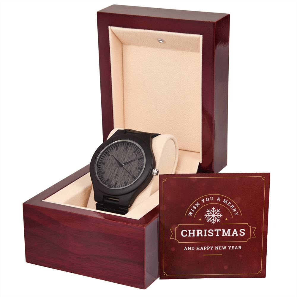 Wish You a Merry Christmas - Wooden Watch