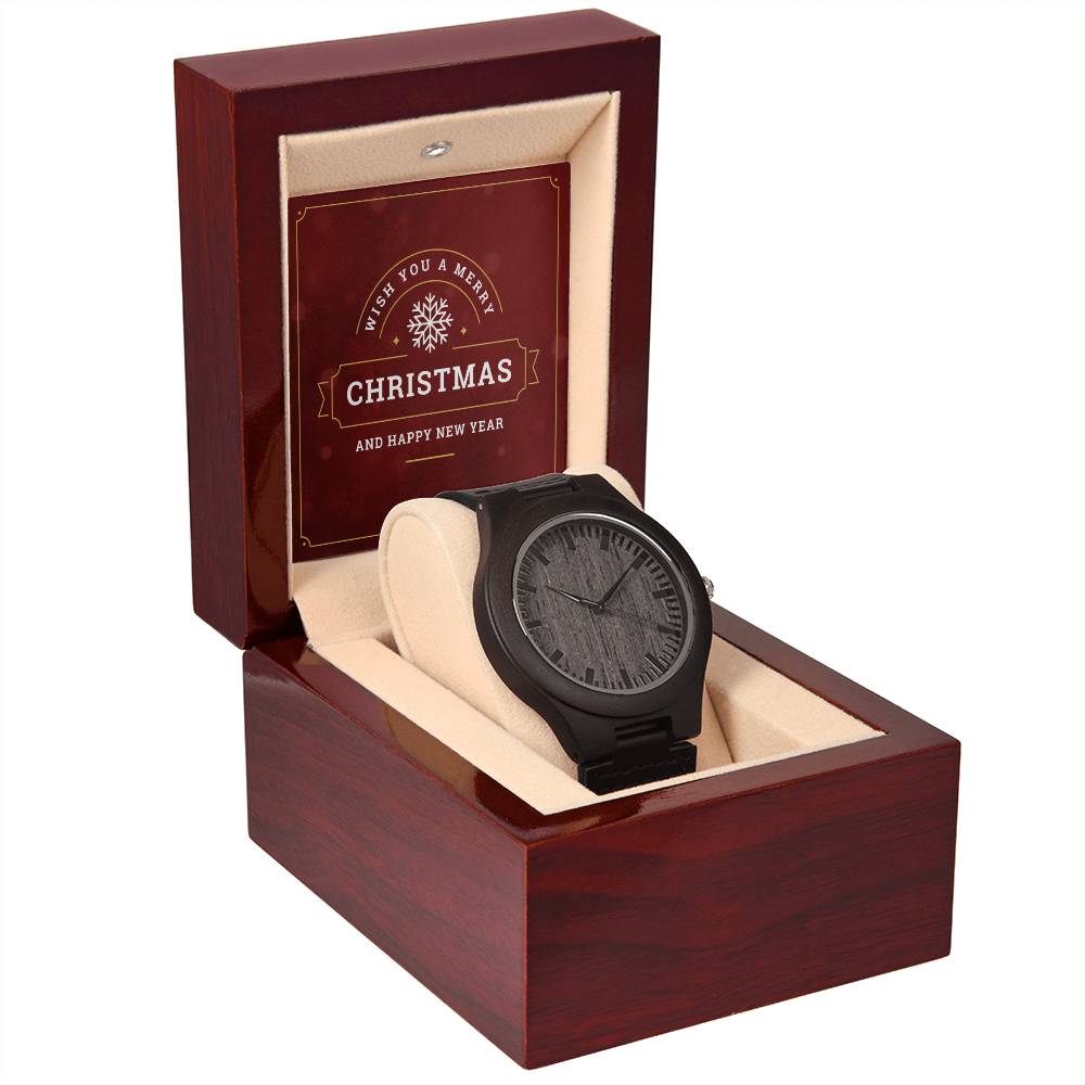 Wish You a Merry Christmas - Wooden Watch