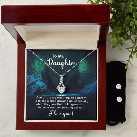 To My Daughter - An Amazing Person - Alluring Beauty Necklace and Earring Set