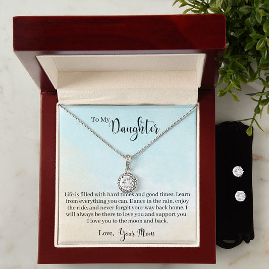 To My Daughter - Dance In the Rain - Eternal Hope Necklace and Earring Set