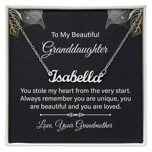 To My Beautiful Granddaughter - Custom Name Necklace