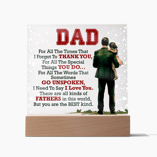 I Love You Dad Acrylic Square Plaque