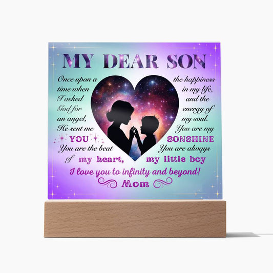 My Dear Son - Acrylic Square Plaque