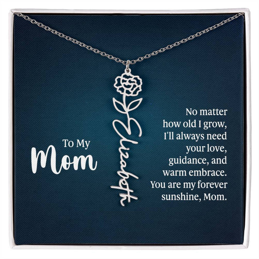 To My Mom My Forever Sunshine - Flower Name Necklace