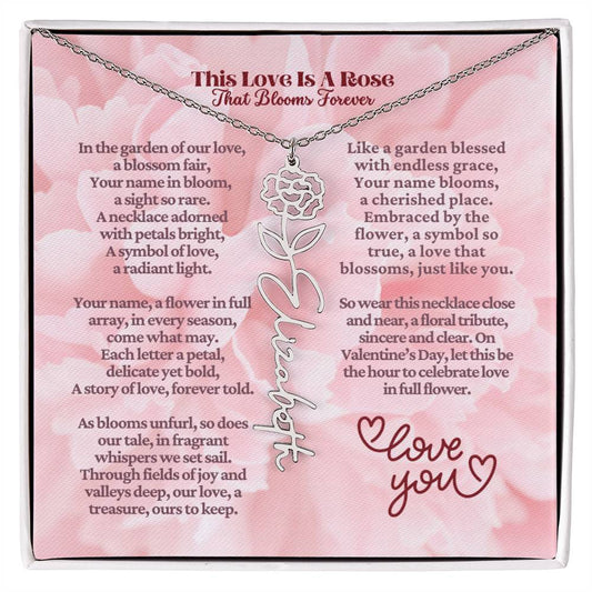 This Love Is A Rose - Flower Name Necklace