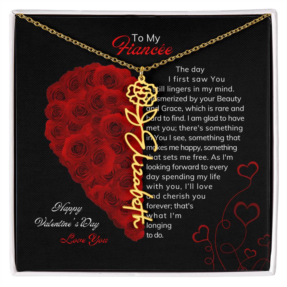 To My Fiancée - Flower Name Necklace