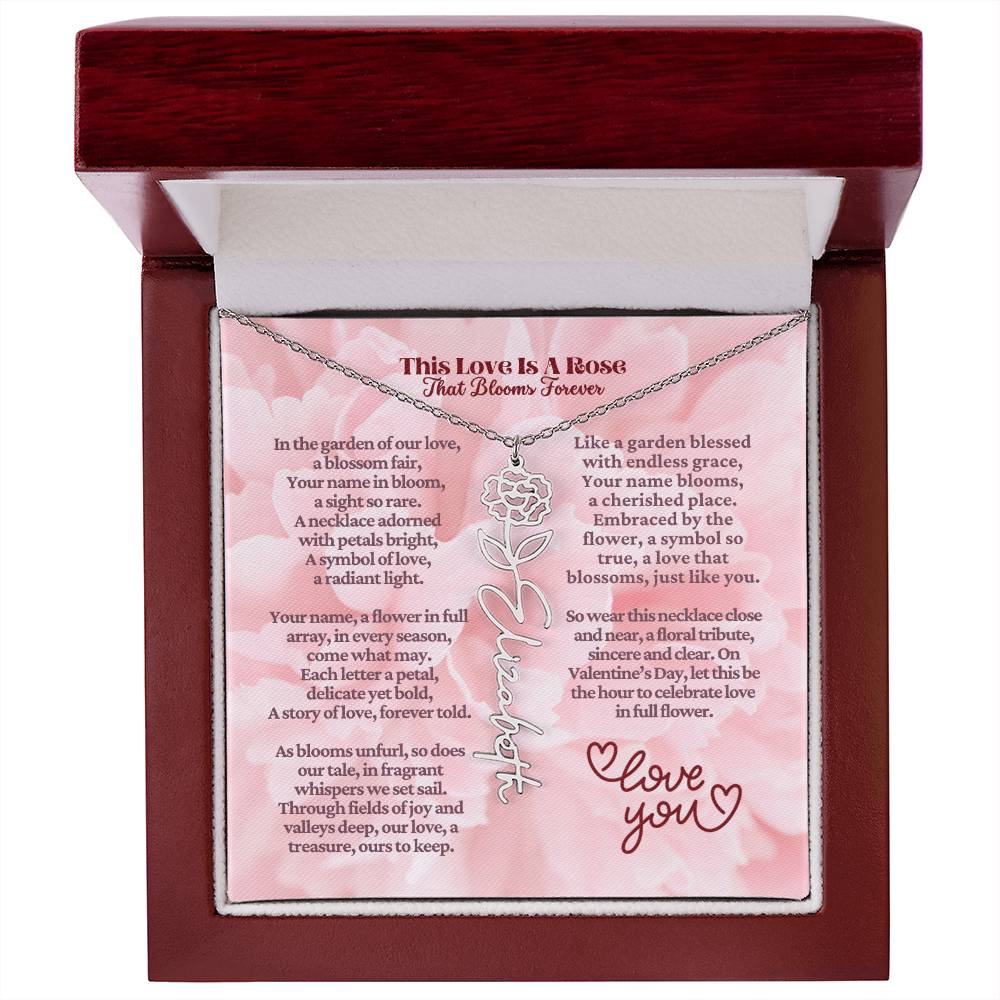 This Love Is A Rose - Flower Name Necklace