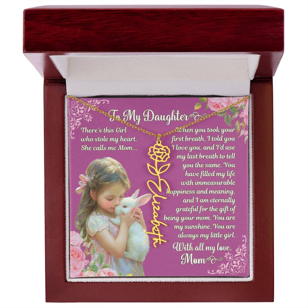 To My Daughter - Flower Name Necklace