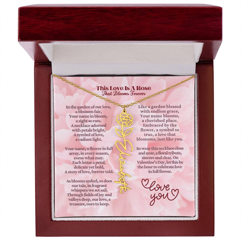 This Love Is A Rose - Flower Name Necklace