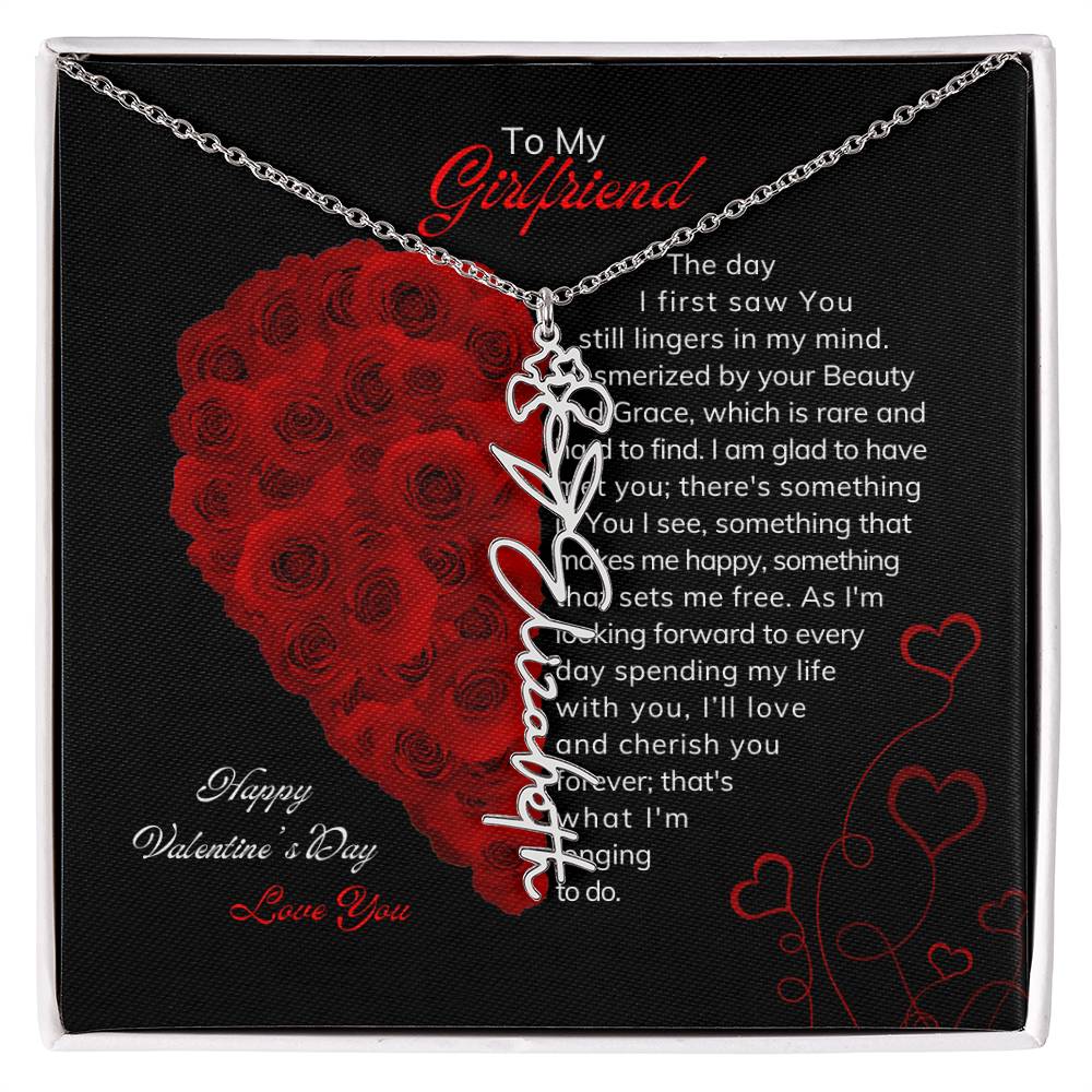 To My Girlfriend - Flower Name Necklace