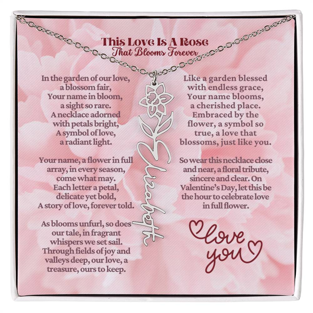 This Love Is A Rose - Flower Name Necklace