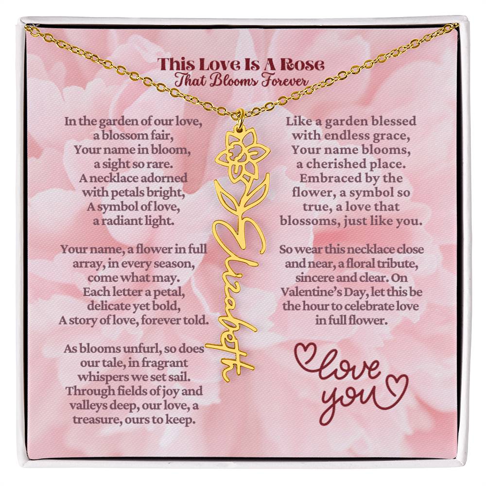 This Love Is A Rose - Flower Name Necklace