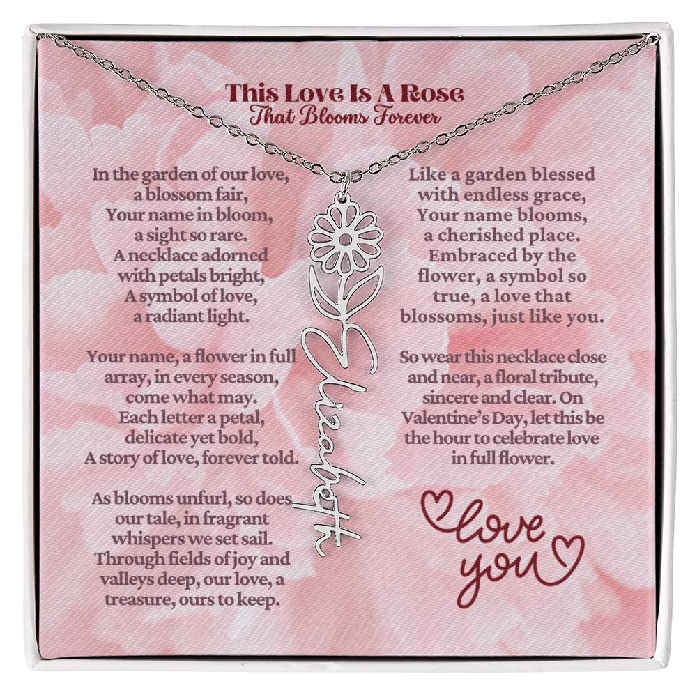 This Love Is A Rose - Flower Name Necklace