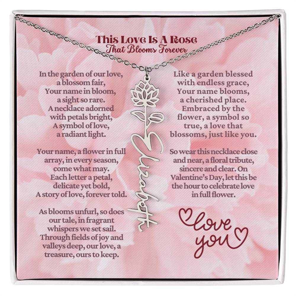 This Love Is A Rose - Flower Name Necklace