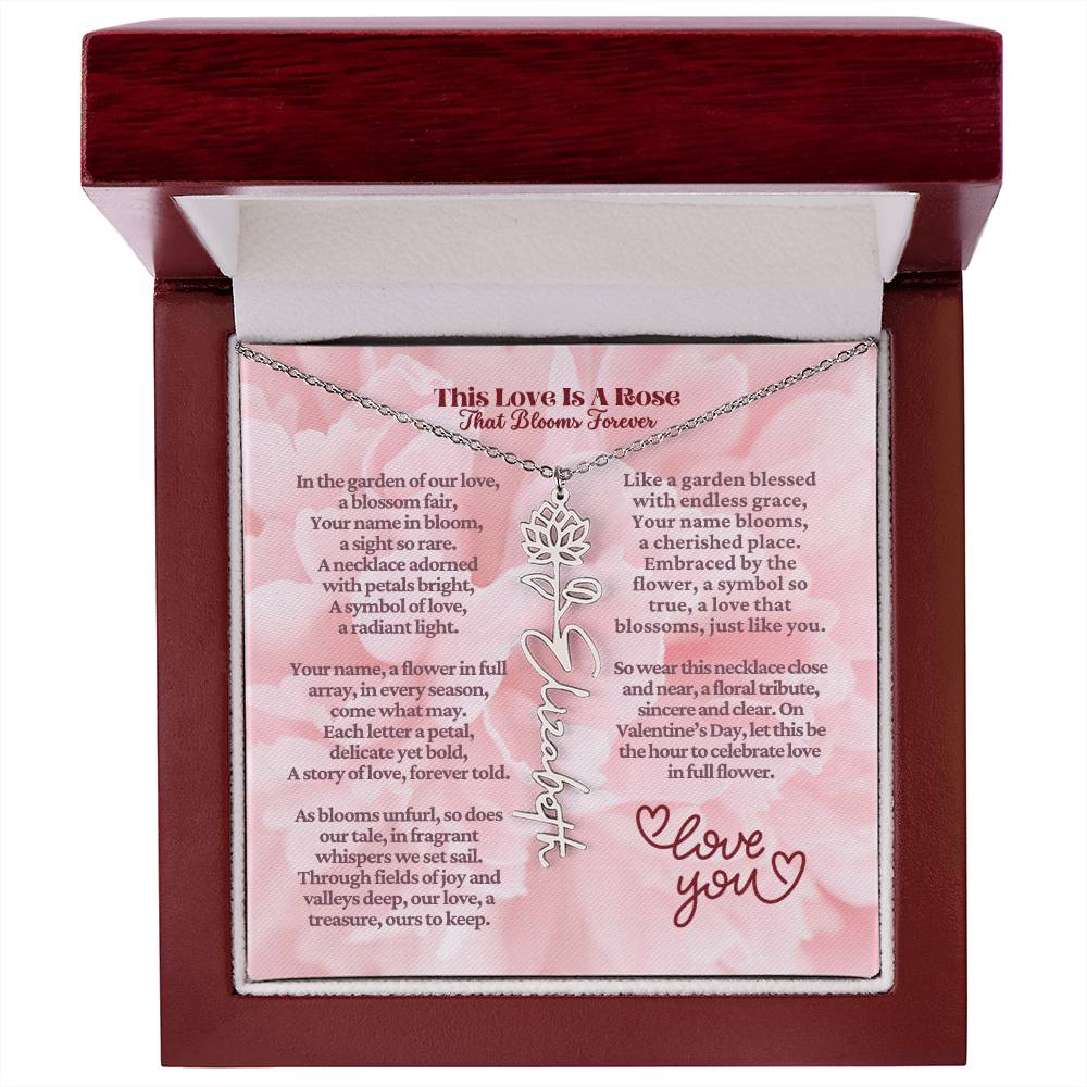 This Love Is A Rose - Flower Name Necklace