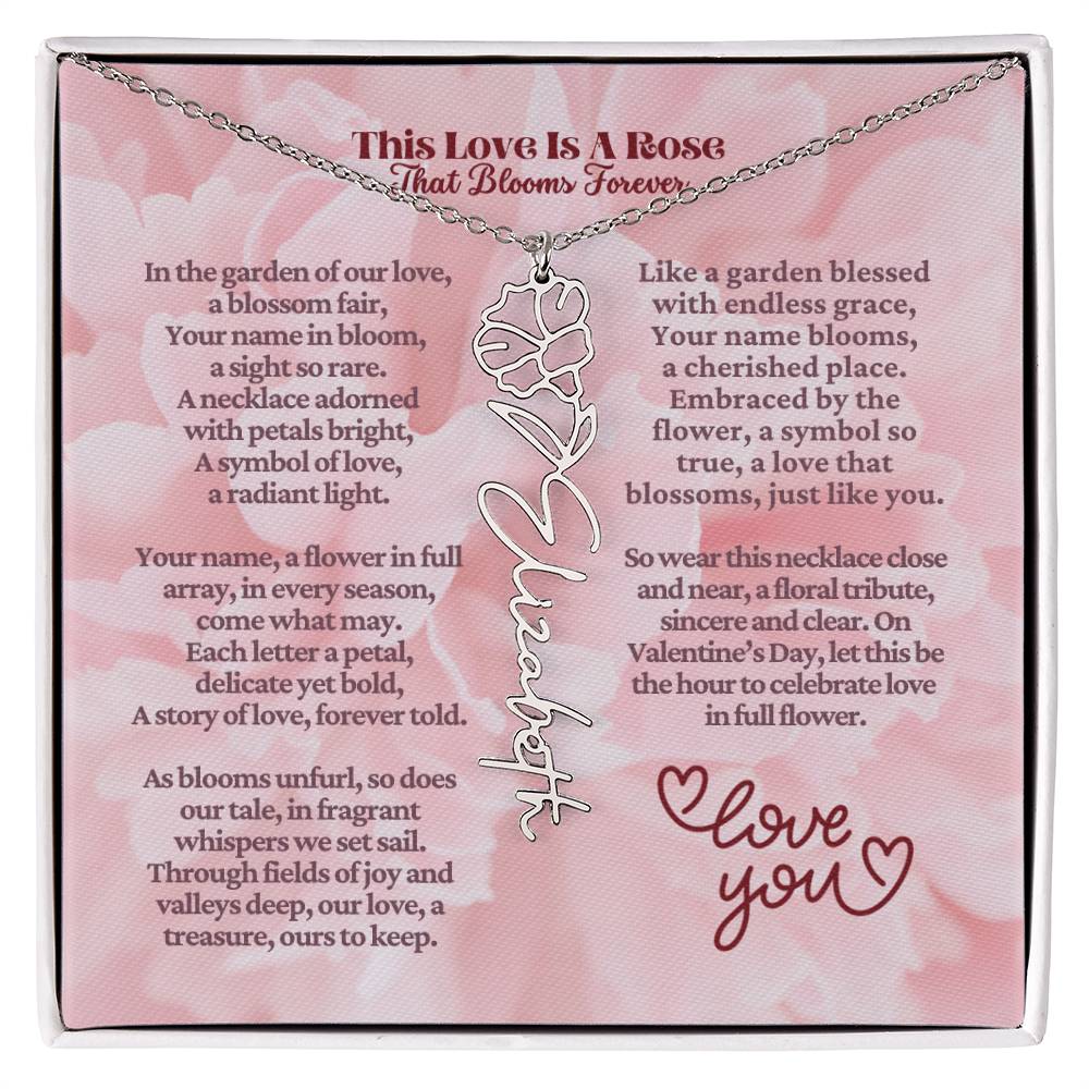 This Love Is A Rose - Flower Name Necklace