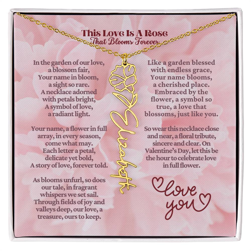 This Love Is A Rose - Flower Name Necklace