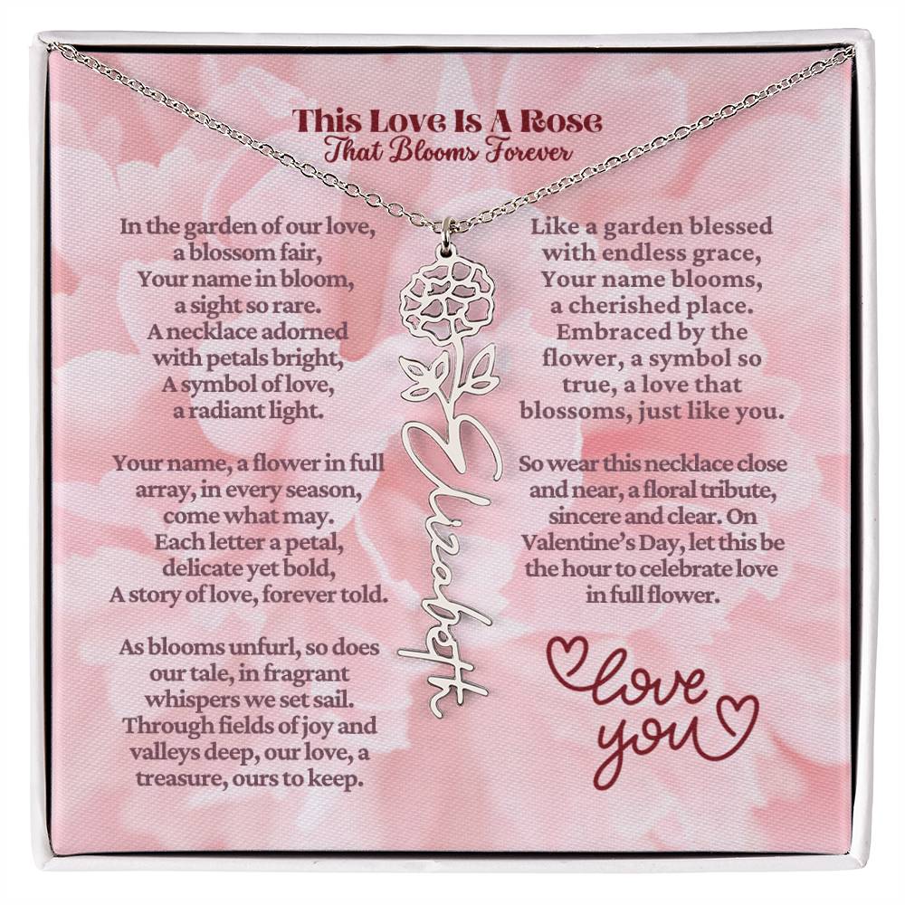 This Love Is A Rose - Flower Name Necklace