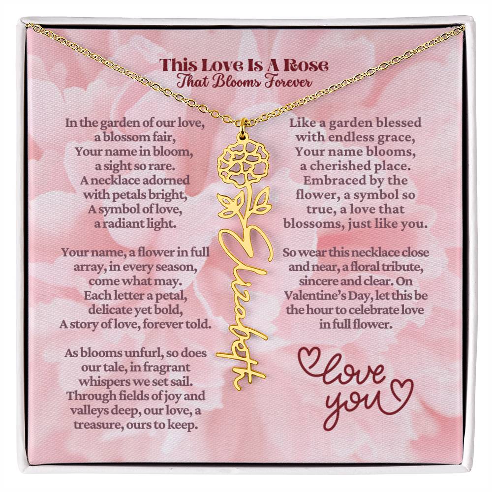 This Love Is A Rose - Flower Name Necklace